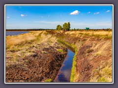 Künstliche Landschaft im Torfabbaugebiet