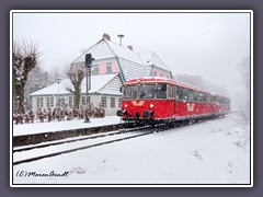 Der Bahnhof - Haltestelle für den Moorexpress und Feinschmeckerlokal