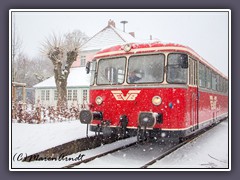 Moorexpress im Schneegestöber