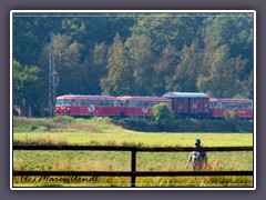 Unterwegs  mit vier Waggons