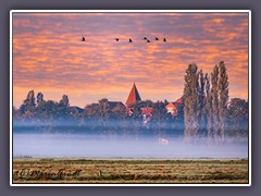 Klosterkirche - Blick über die Teufelsmoorwiesen