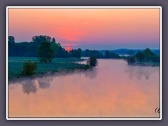 Sonnenaufgang - Frühnebelschwaden auf der Hamme